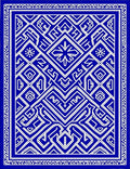 Bold Blue White Intricate Geometric Rug