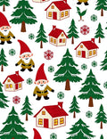 Festive Gnomes And Red Houses Christmas Rug