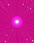 Vibrant Magenta Starburst Concentric Circles Rug