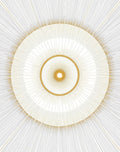 Golden Sunburst Concentric Circles Rug