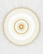 Golden Sunburst Concentric Circles Rug
