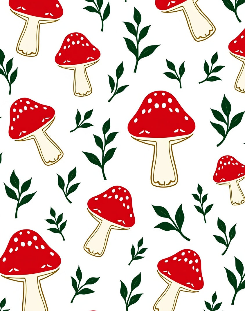 Red Spotted Mushroom Woodland Whimsy Rug