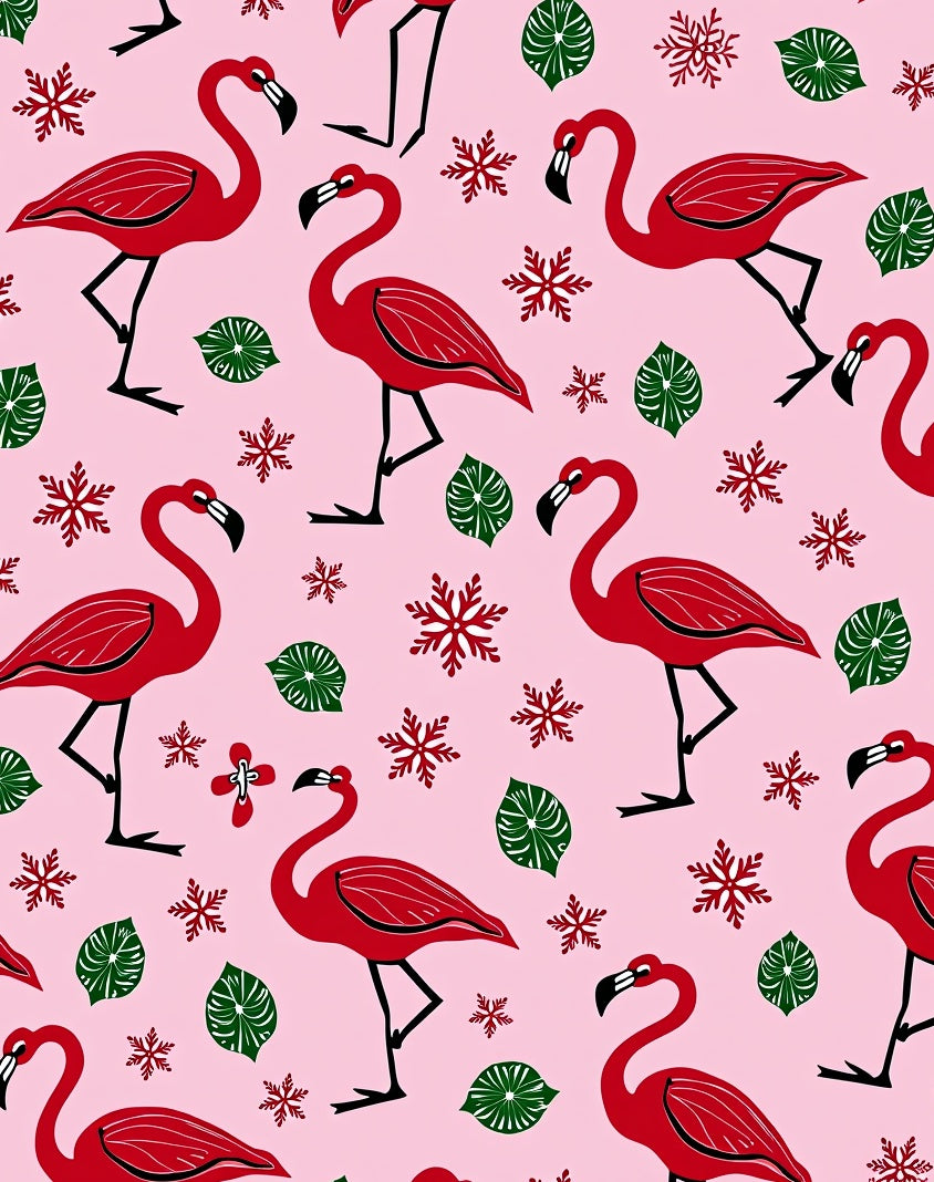 Crimson Flamingos With Green Feathers Rug