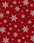 Winter White Snowflakes Red Background Rug