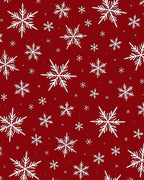 Winter White Snowflakes Red Background Rug