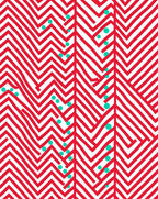 Modern Red Teal Zigzag Dot Rug