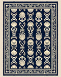 Navy Cream Marine Nautical Motif Rug