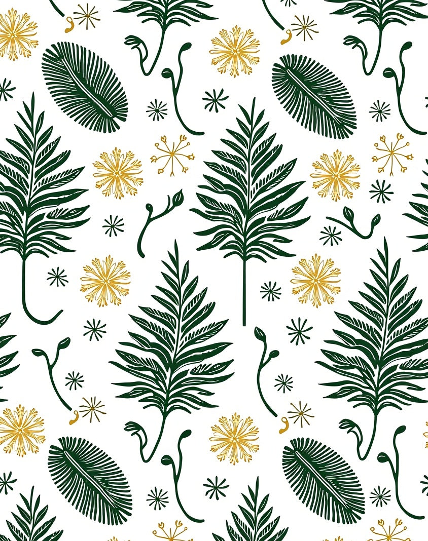 Golden Fern Botanical Medley Rug