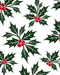 Festive Green Holly Berry Cluster Rug