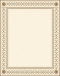 Ornate Cream Brown Geometric Border Rug