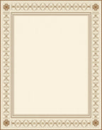 Ornate Cream Brown Geometric Border Rug