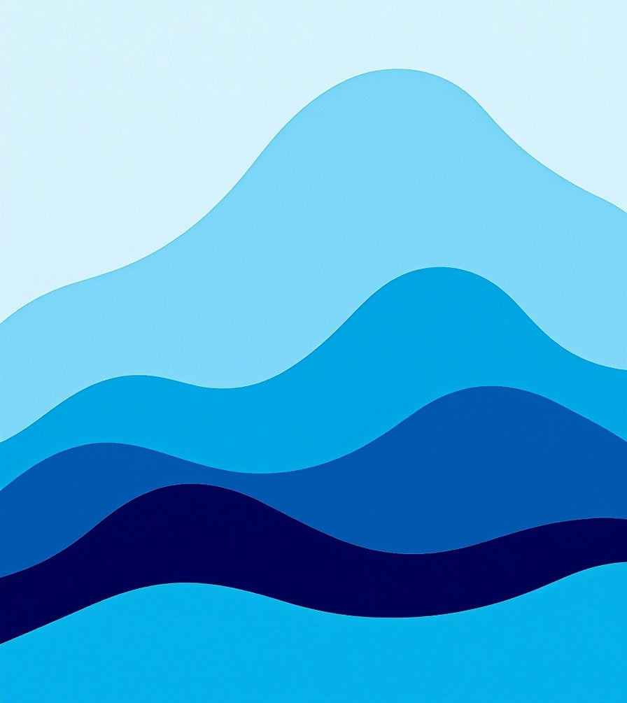 Deep Blue Wave Layered Rug