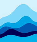 Deep Blue Wave Layered Rug