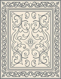 Cream Scrollwork Floral Accent Rug
