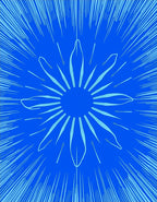 Radiant Blue Starburst Petal Rug