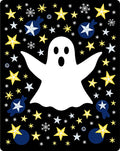 Whimsical Ghost Stars and Snowflakes Rug