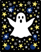 Whimsical Ghost Stars and Snowflakes Rug