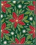 Christmas Poinsettia Garland Botanical Rug
