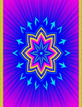 Vibrant Magenta Starburst Mandala Rug