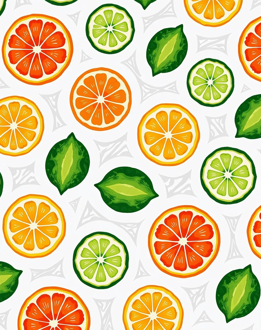 Citrus Fruit Slice Splash Rug