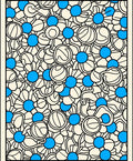 Cream Blue Daisy Garden Abstract Rug