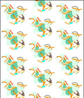 Abstract Aqua Orange Swirls Rug