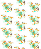 Abstract Aqua Orange Swirls Rug