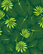 Lush Green Tropical Leaf Medley Rug