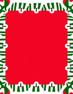 Bold Red Green White Striped Geometric Rug