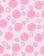 Pink Peony Floral Hearts Rug