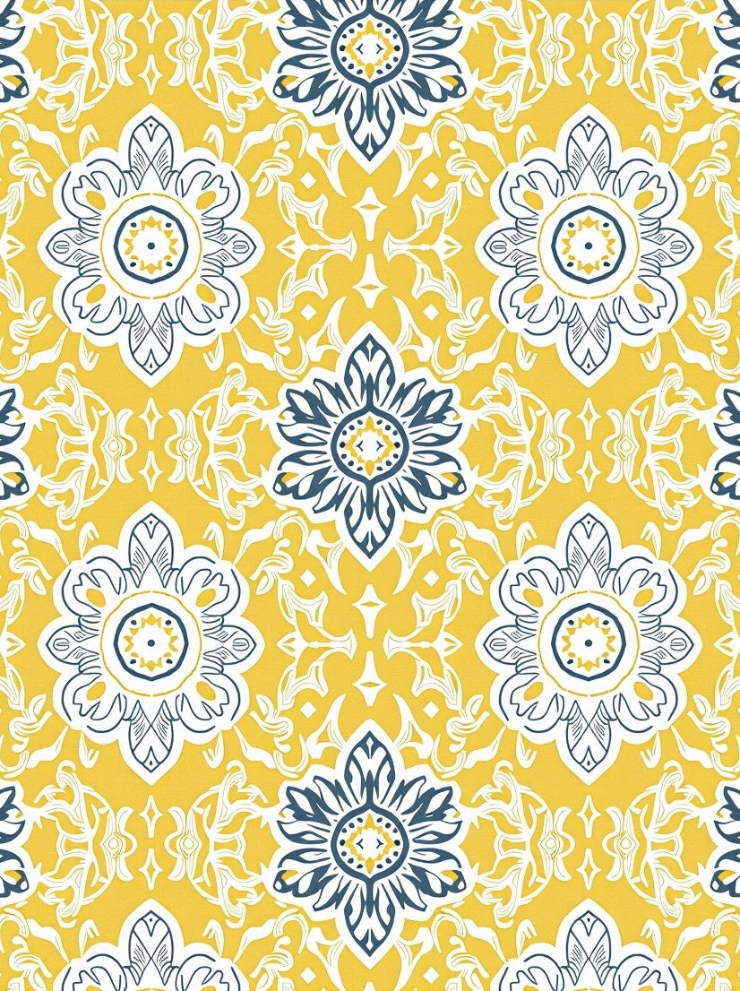 Vintage Sunburst Floral Medallion Rug