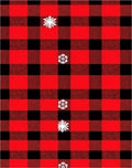 Red Black Buffalo Plaid Snowflake Rug