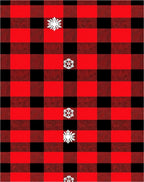 Red Black Buffalo Plaid Snowflake Rug