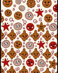 Cute Gingerbread Smiley Face Stars Rug