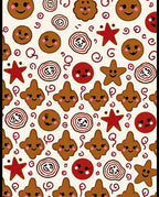 Cute Gingerbread Smiley Face Stars Rug