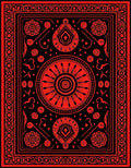 Bold Red Central Medallion Floral Rug