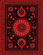 Bold Red Central Medallion Floral Rug