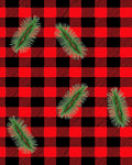 Red Black Buffalo Check Pine Sprigs Rug