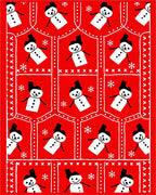 Red Snowman Winter Landscape Rug