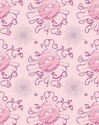 Pink Jellyfish Doodles Starburst Rug