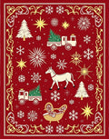 Merry Christmas Red Snowflake Holiday Rug
