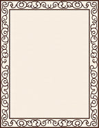 Dark Brown Ivory Scroll Border Rug