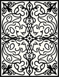 Black Ivory Ornamental Scrollwork Rug