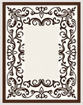 Dark Brown Flourish Scroll Lace Border Rug