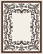Dark Brown Flourish Scroll Lace Border Rug