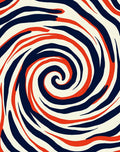 Bold Blue Red Swirl Abstract Rug