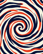 Bold Blue Red Swirl Abstract Rug