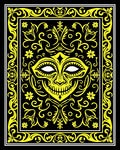 Yellow Tribal Mask Swirls Rug