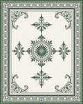 Emerald Green Classic Medallion Border Rug