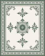 Emerald Green Classic Medallion Border Rug